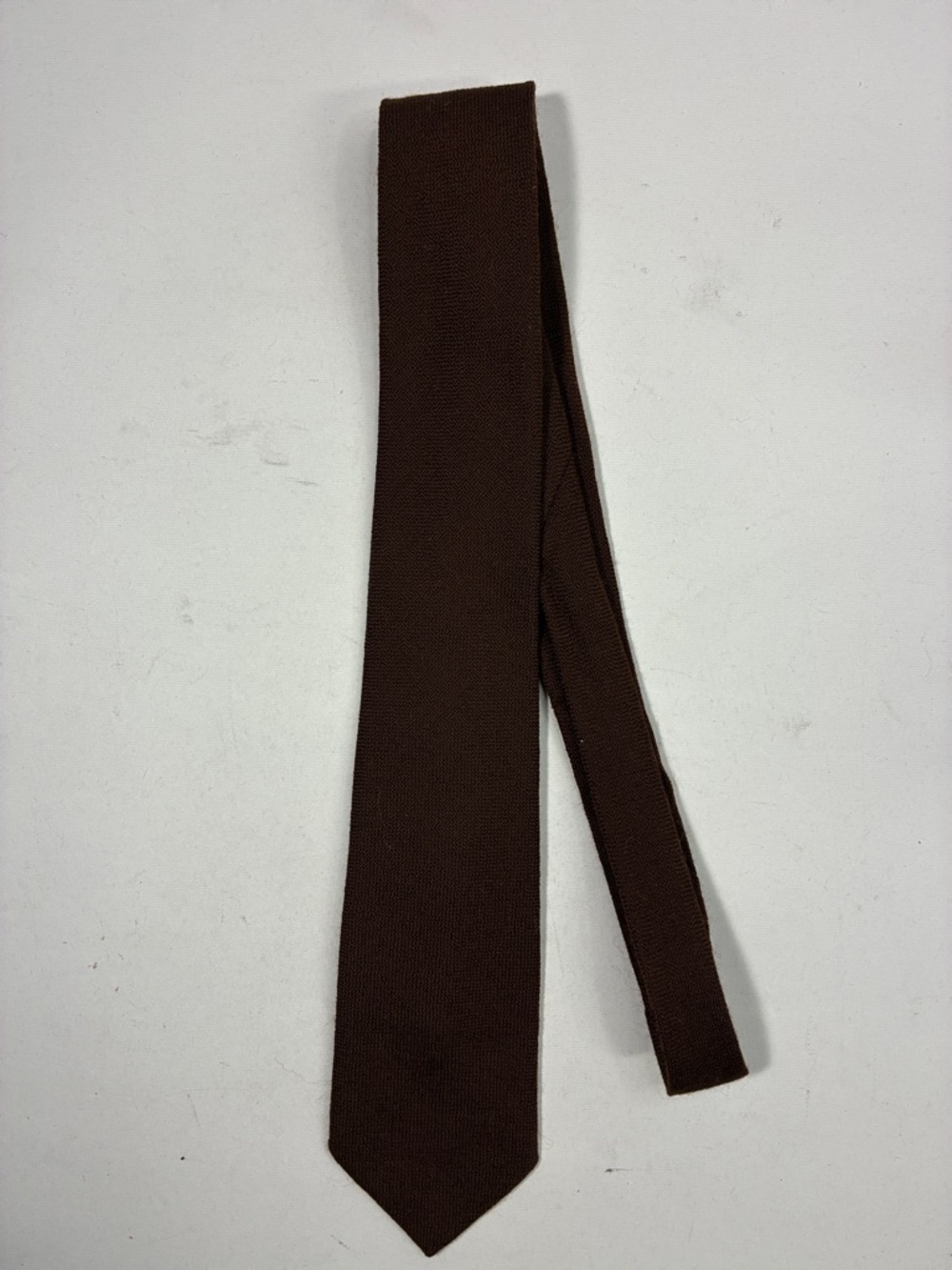 Men's Brown Knit Tie - Classic Solid Style